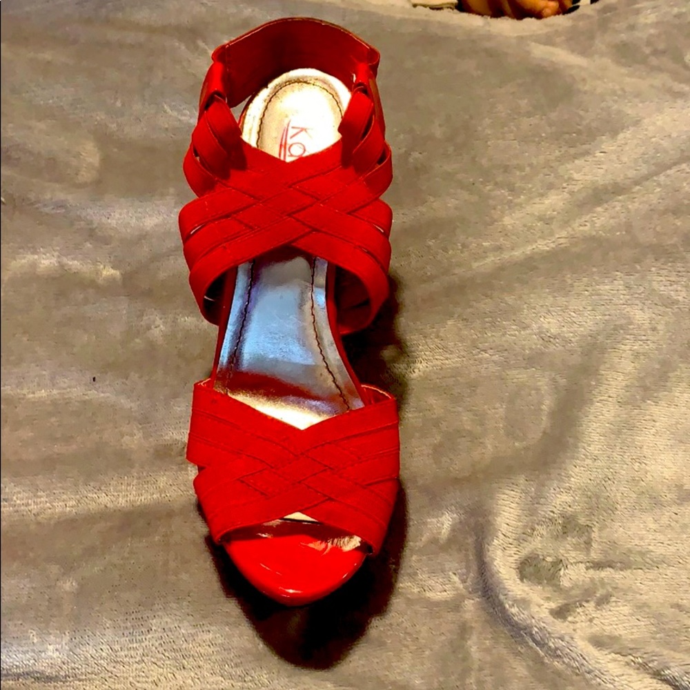 Kali Red Strappy Platform Heels